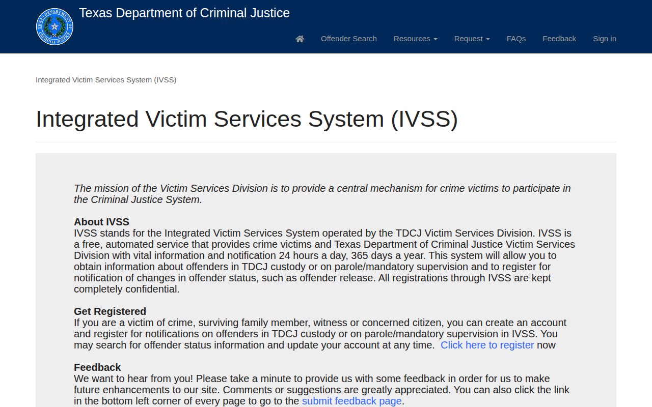 TDCJ IVSS state prison release notifications for Jones County